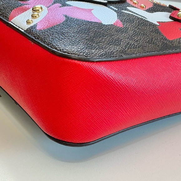 Michael Kors NWOT Ltd Edition Butterfly Applique Red & Brown Crossbody MSRP $298 - Picture 9 of 15